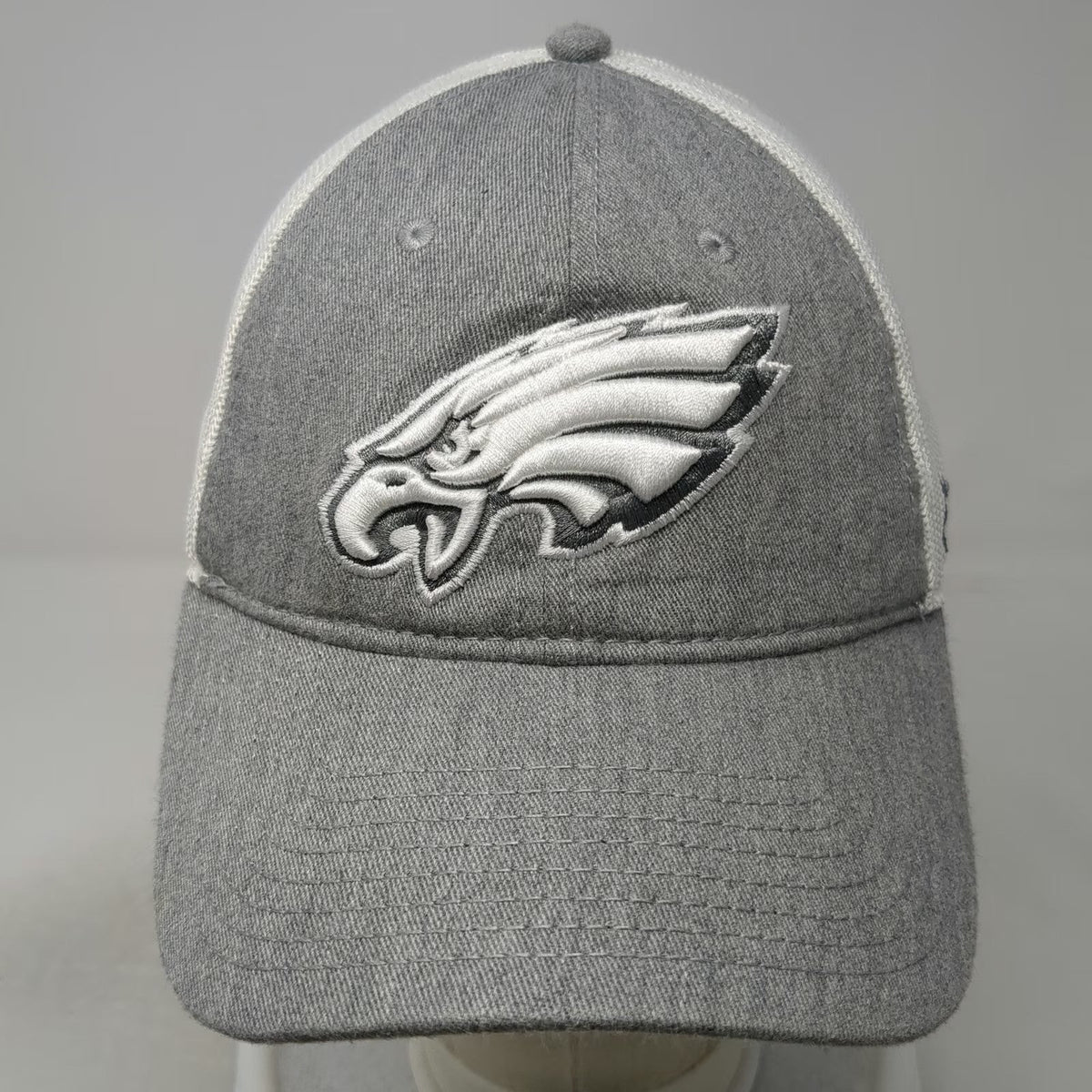 Philadelphia Eagles NFL Fanatics Gray White OSFM Trucker Hat Mesh Back Snapback