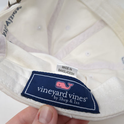 Vineyard Vines Slideback Hat White OS Adjustable Embroidered 6 Panel Cotton