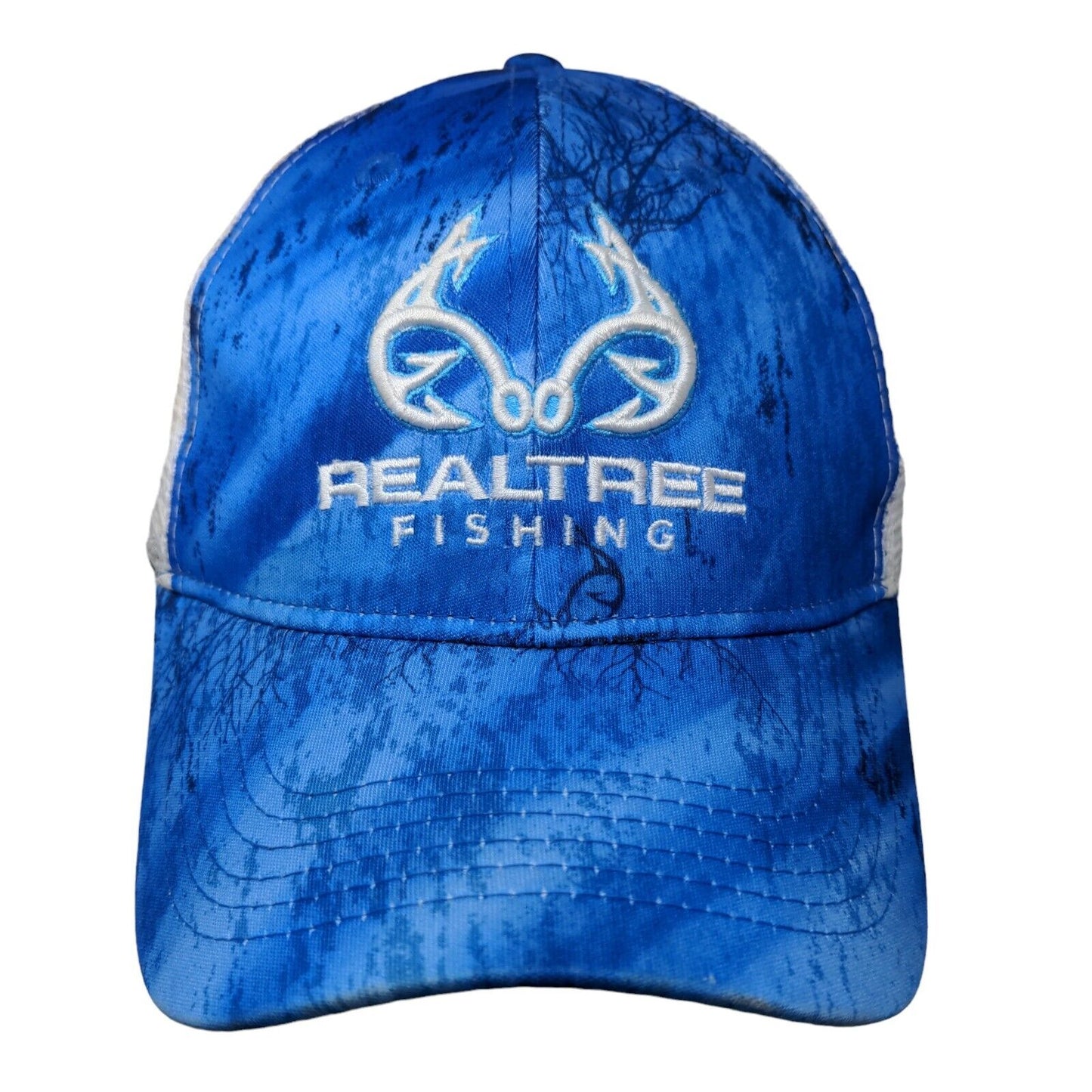 Realtree Fishing Snapback Trucker Hat Multicolor OSFM Embroidered Mesh Back
