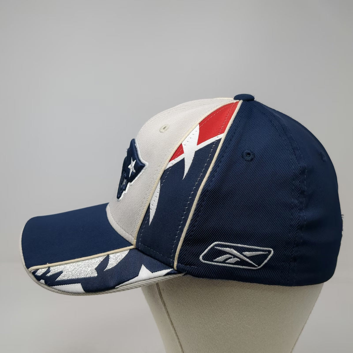 Reebok New England Patriots NFL Cap Blue White Red One Size NFL Shield Stars