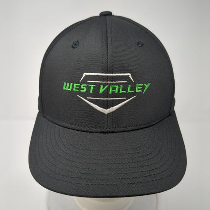West Valley Fitted Hat Black L-XL Solid Embroidered 6 Panel Champro