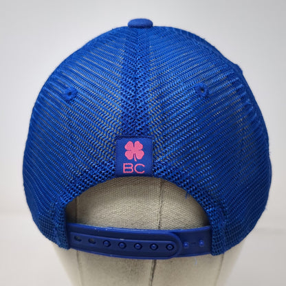 Black Clover Trucker Hat Blue One Size Live Lucky Tie Dye Sky Print Clover Mesh