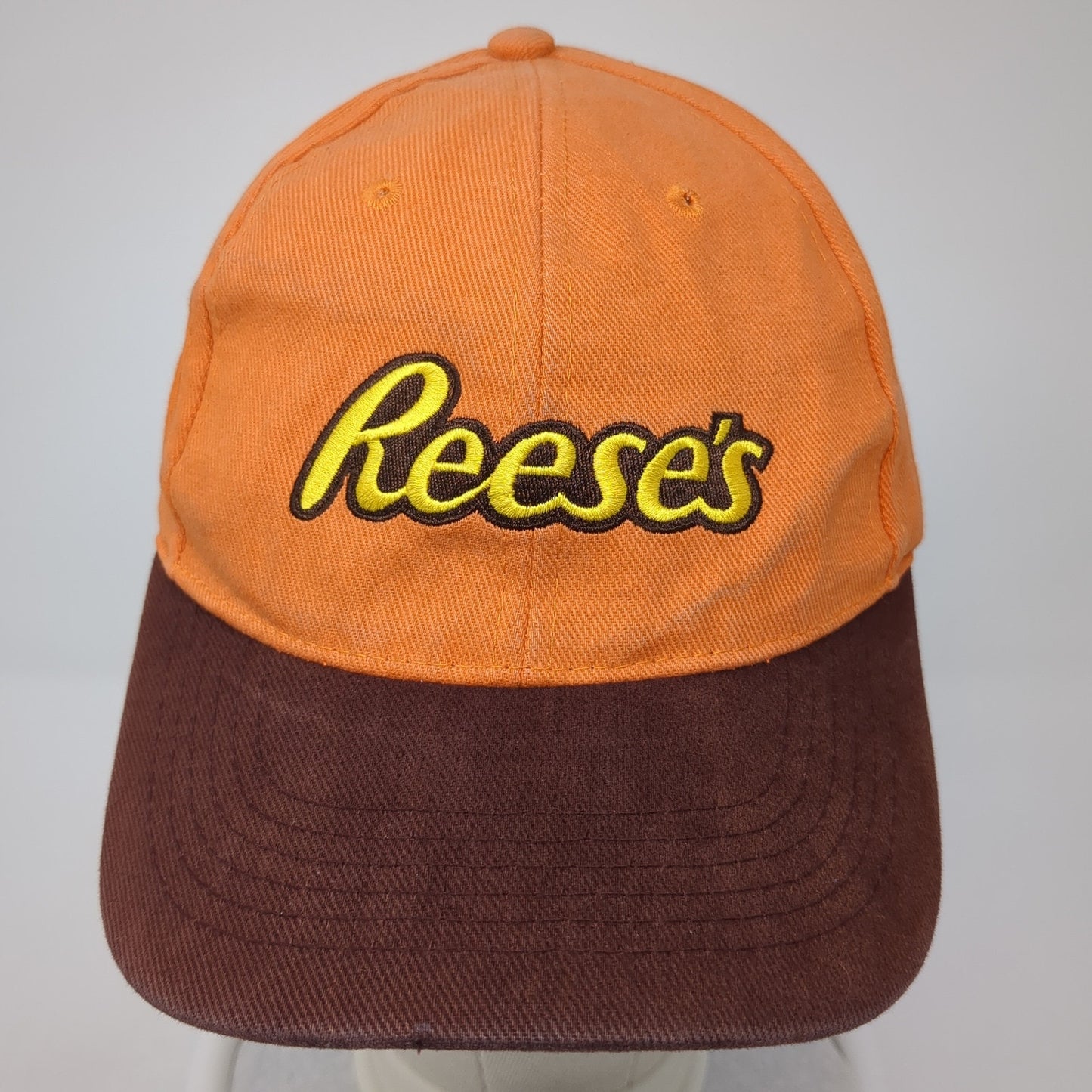 Reese's Slideback Hat Orange One Size Adjustable Embroidered Colorblock
