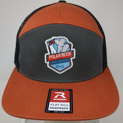 Richardson Trucker Hat Orange One Size Boise Brewing Polar Beer Mesh Snapback