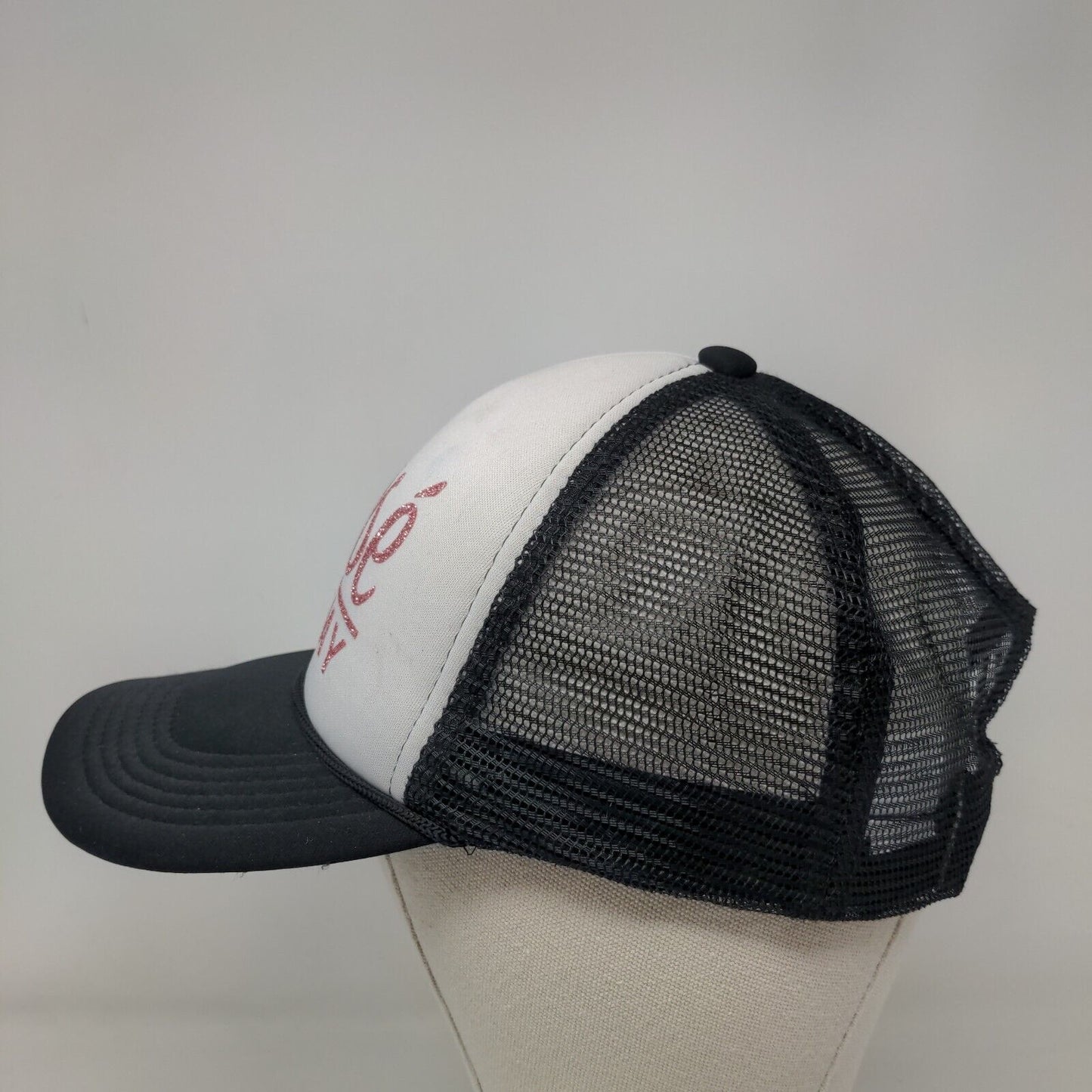 Rose All Day Snapback Trucker Hat Black OSFA Adjustable Mesh Back Rope