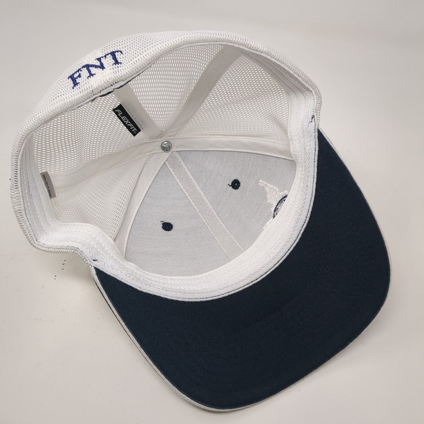 FNT Idaho Fitted Mesh Back Trucker Hat Blue S-M Embroidered Colorblock