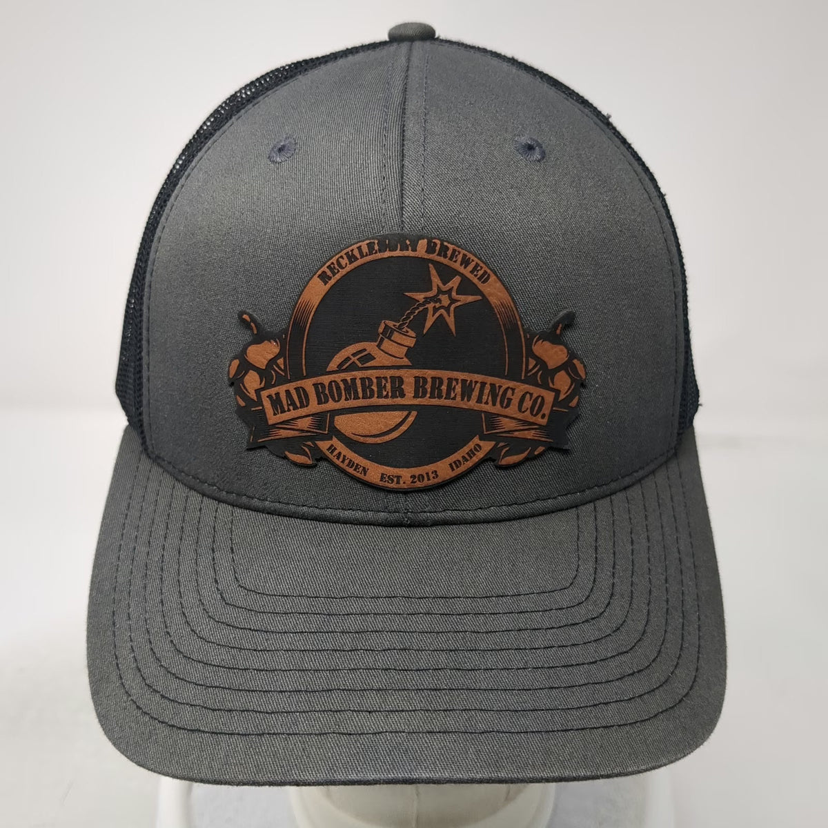 Richardson Trucker Hat Gray One Size Mad Bomber Brewing Co Hayden Idaho Mesh