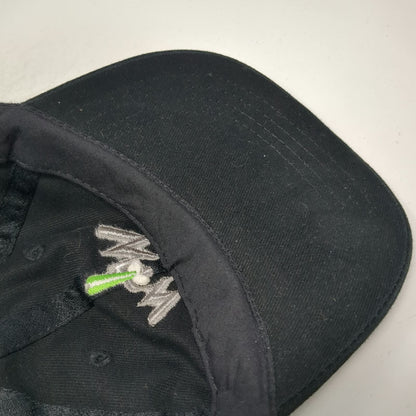 Work Out World WOW Gym Baseball Cap Black One Size Cotton Logo Hat Slideback