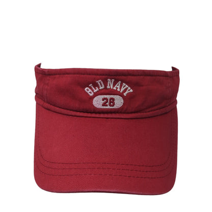 Old Navy 28 Strapback Visor Hat Red One Size Embroidered Adjustable