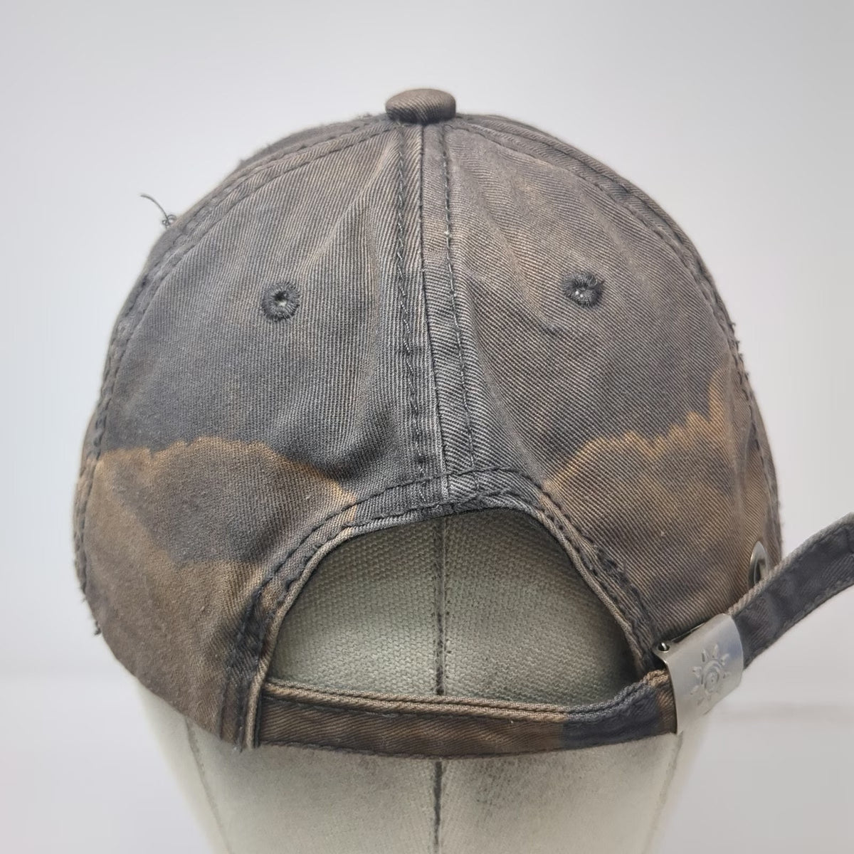 Gray Baseball Cap One Size Pirate Ship Skull Vallarta Grommet Slideback Hat
