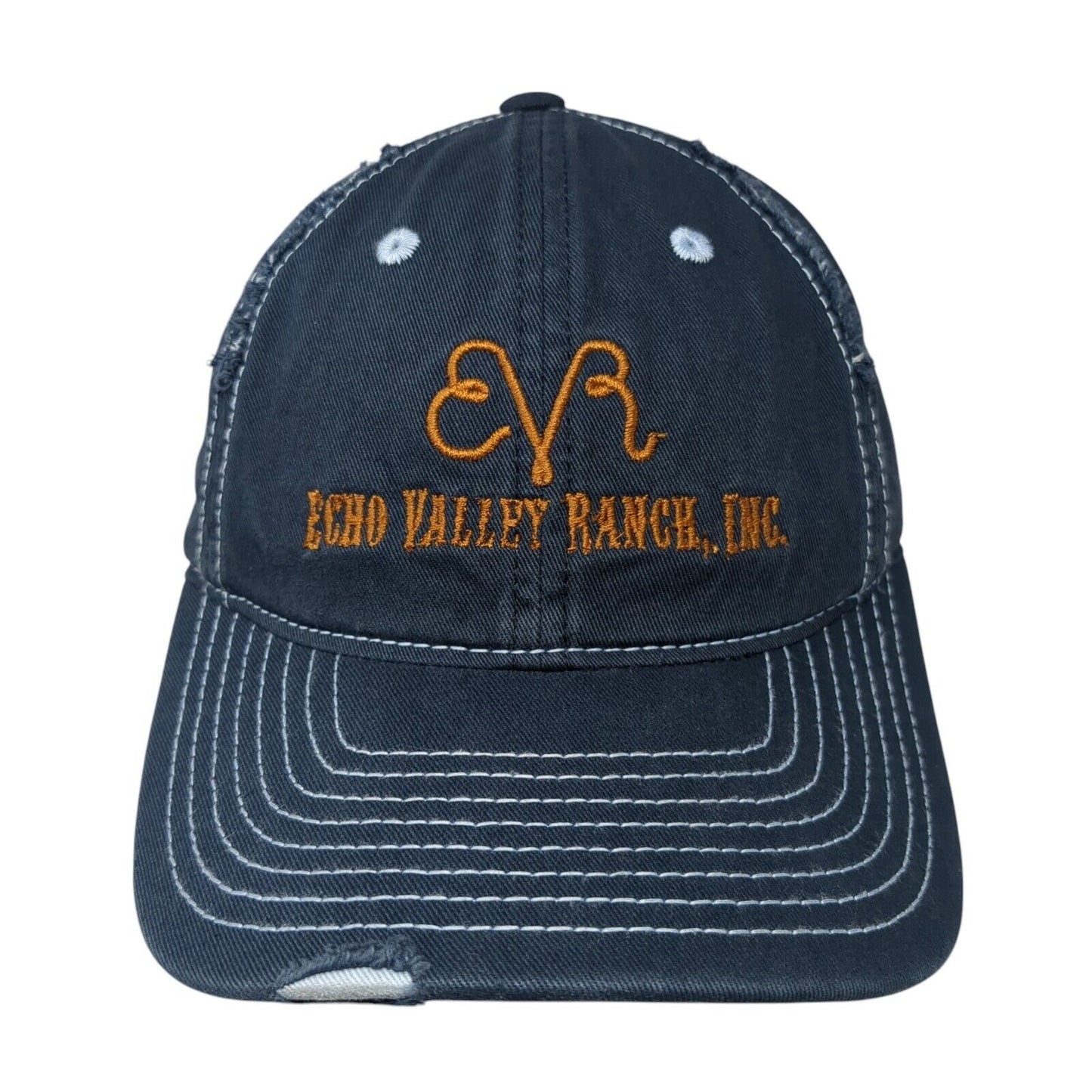 Echo Valley Ranch Inc Say Hay Strapback Hat Blue One Size District