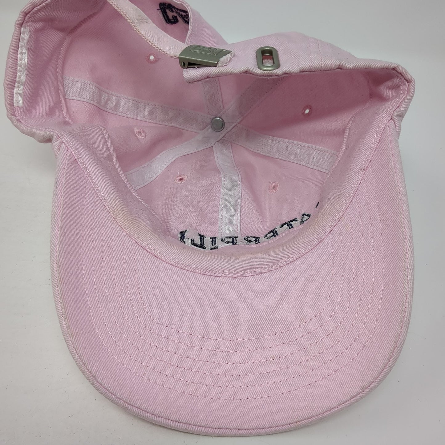 Caterpillar Slideback Baseball Cap Pink One Size Adjustable Embroidered 6 Panel