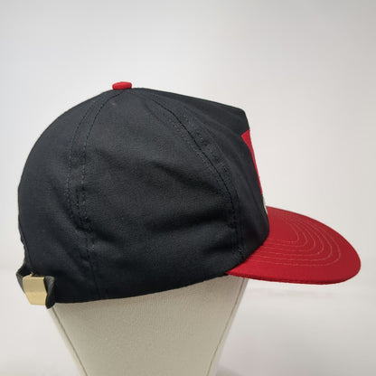 Omni Logo Black Red 5 Panel Hat One Size Slideback Cotton Structured