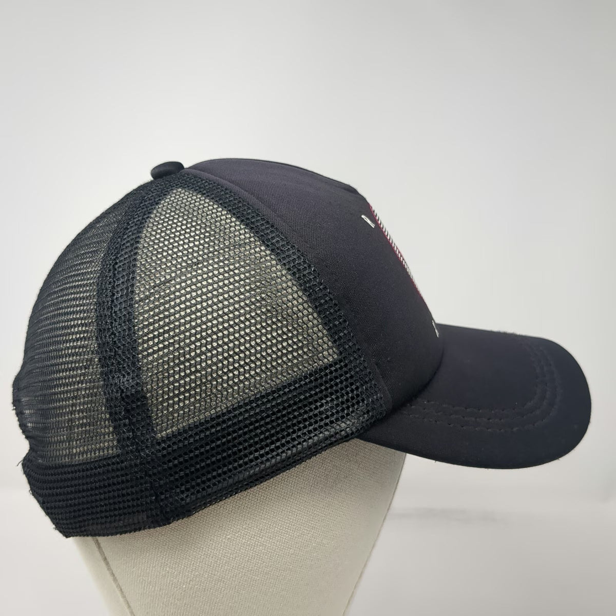 Roxy Trucker Hat Black Pink White One Size Mesh Snapback Heart Graphic Logo