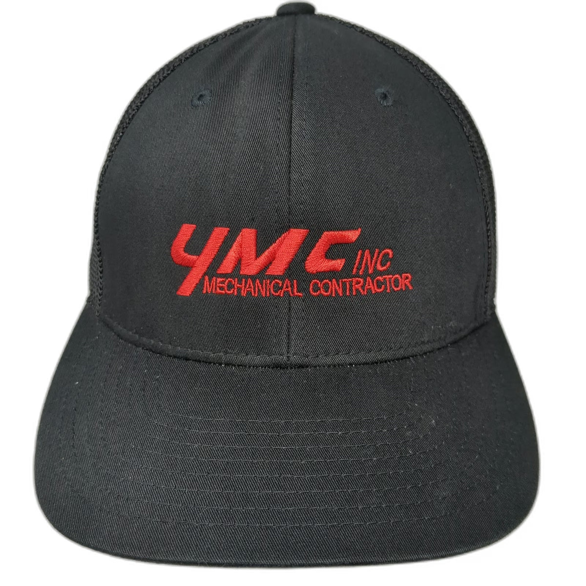 Port Authority Baseball Cap Black XL YMC Mechanical Contractor Flexfit Mesh Hat