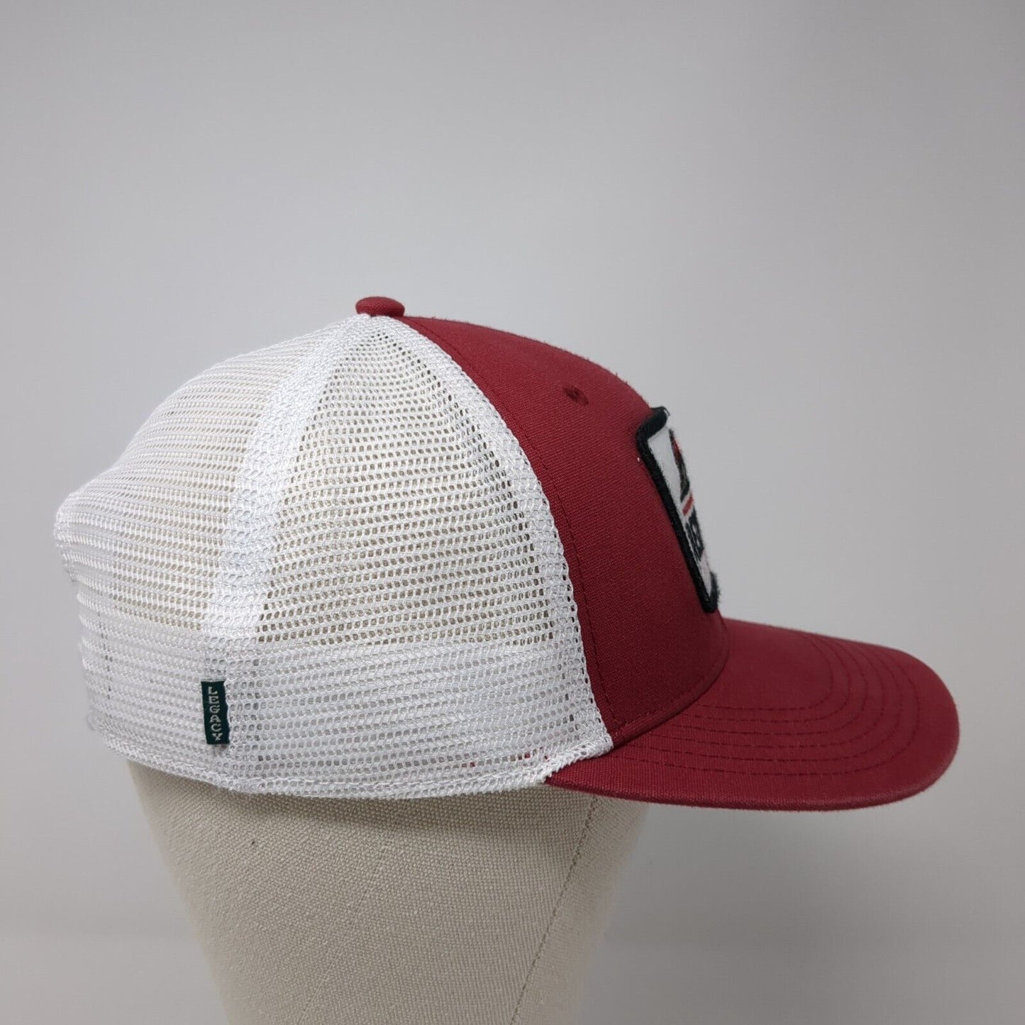 Redfish Lake Lodge Snapback Trucker Hat Red One Size Adjustable Mesh Back Legacy