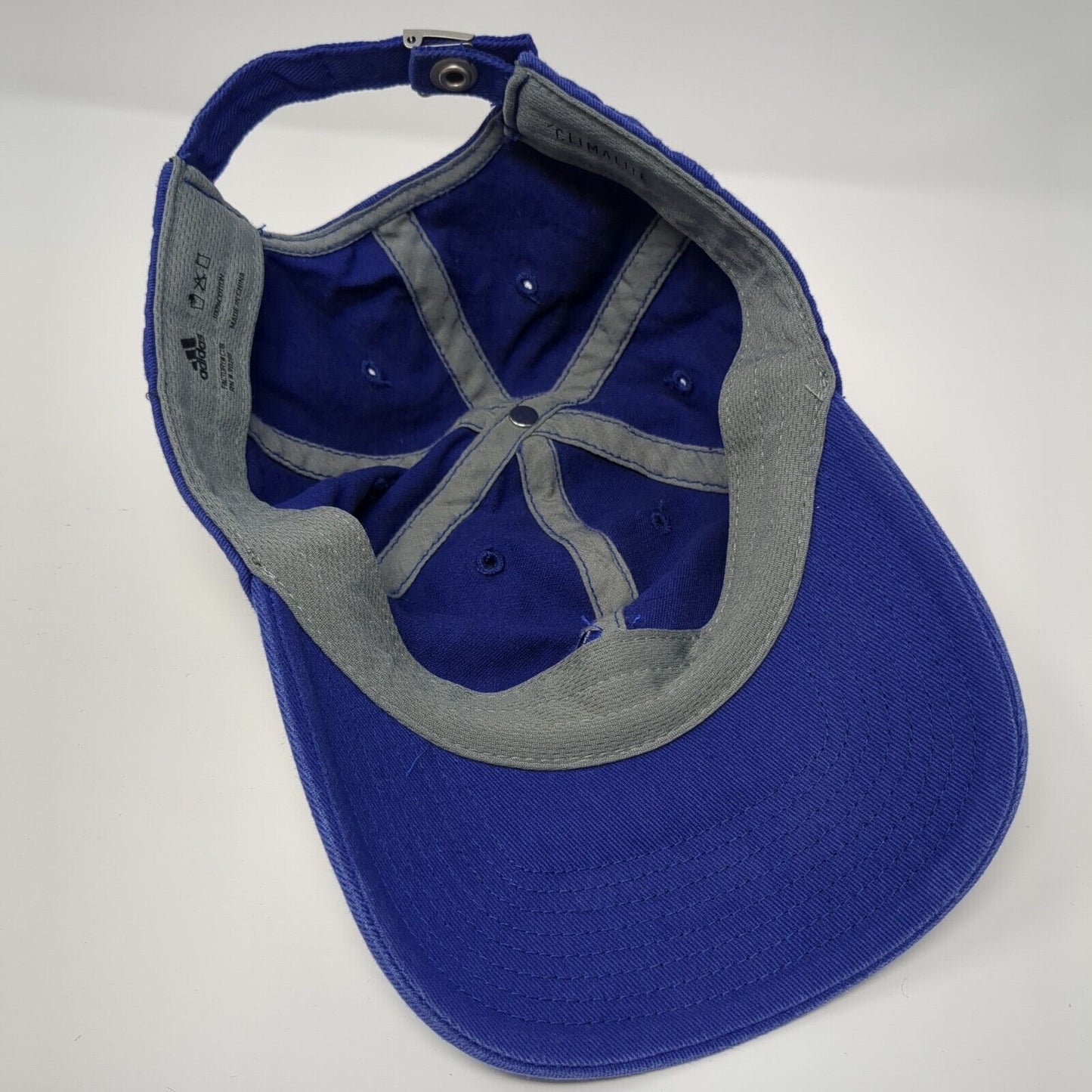 Adidas 3 Stripes Slideback Hat Blue One Size Adjustable Embroidered