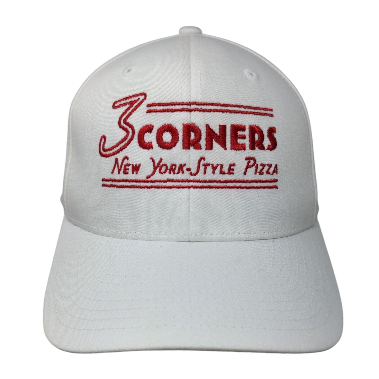3 Corners New York Style Pizza Fitted Hat White S/M Port Authority