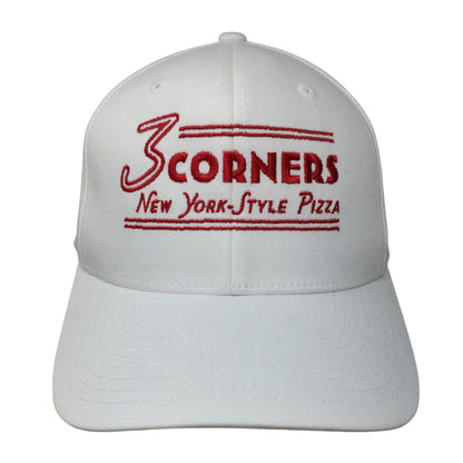3 Corners New York Style Pizza Fitted Hat White S/M Port Authority