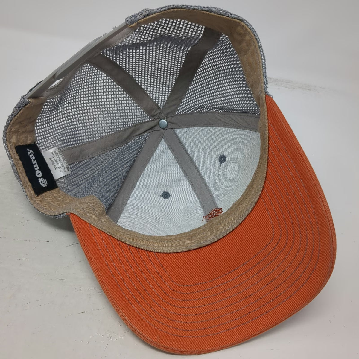 Ouray McCall Idaho Gray Orange One Size Trucker Hat Mesh Back Snapback Logo