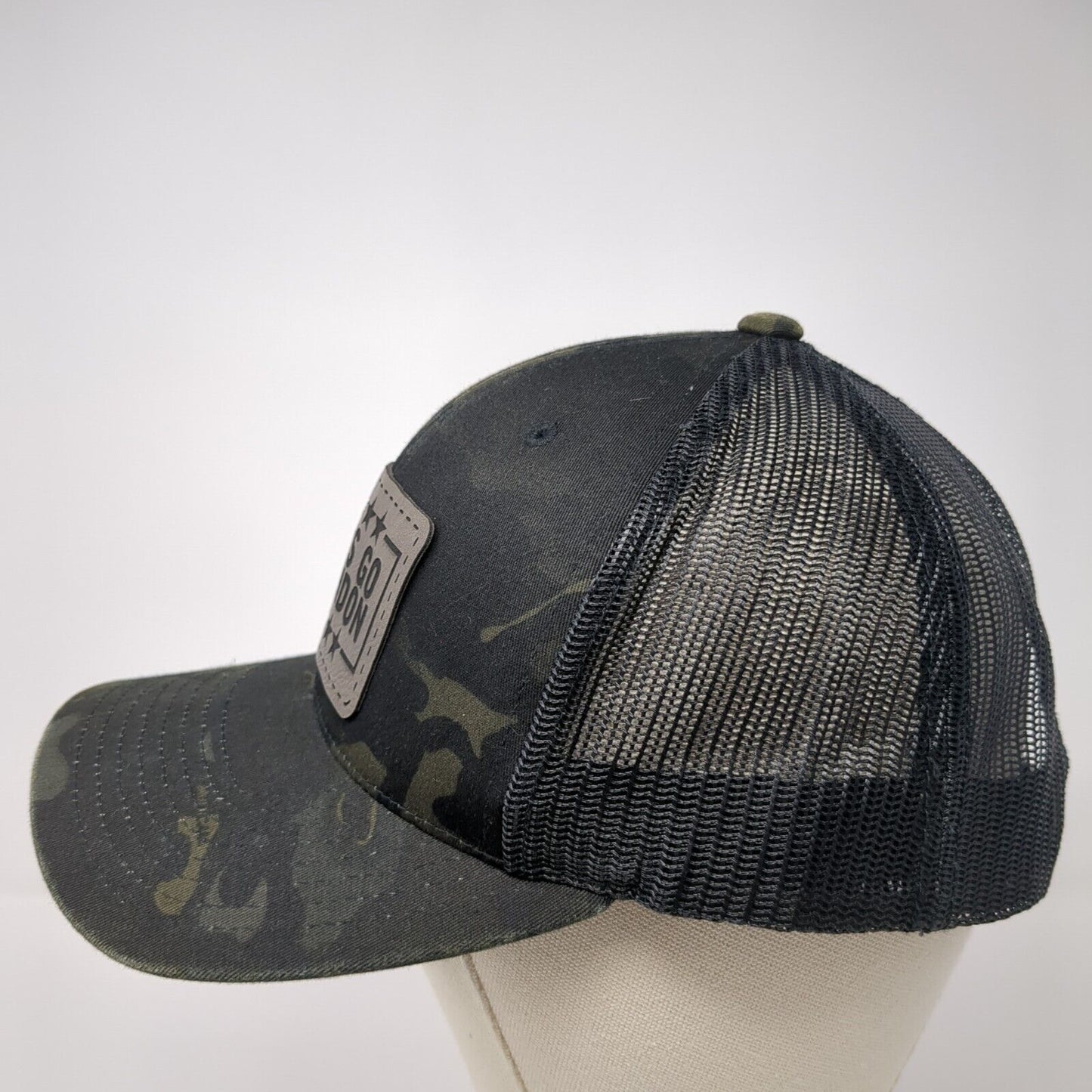 Let's Go Brandon Patch Snapback Trucker Hat Camo One Size Mesh Back