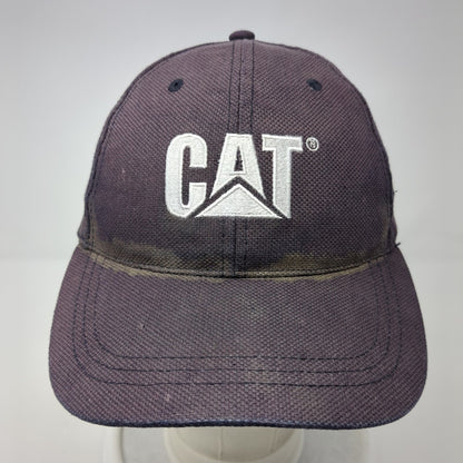 CAT Slideback Hat Blue One Size Adjustable Embroidered Vented Holes 6 Panel