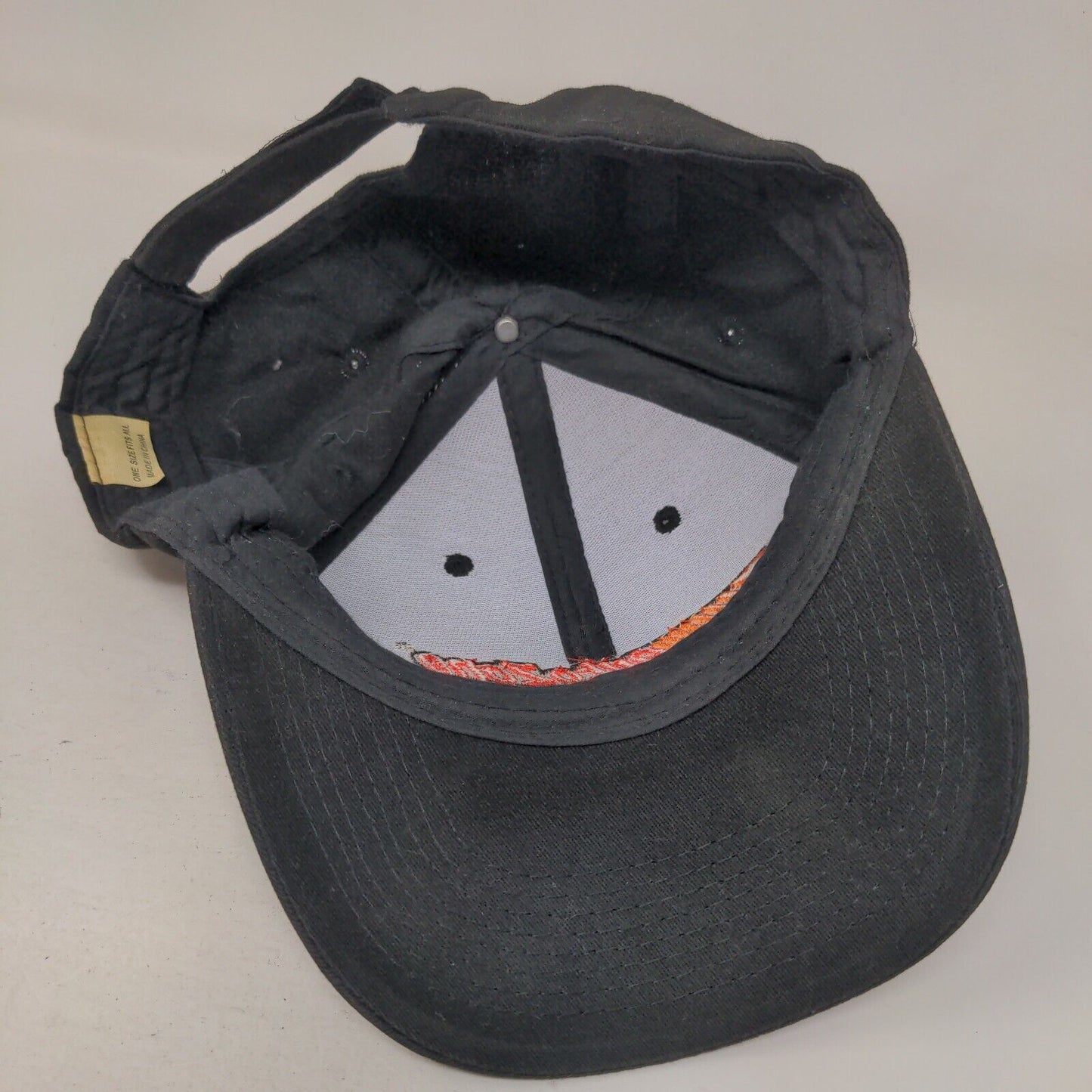 Auto Zone Strapback Hat Black OSFA Adjustable Embroidered Vented Holes 6 Panel