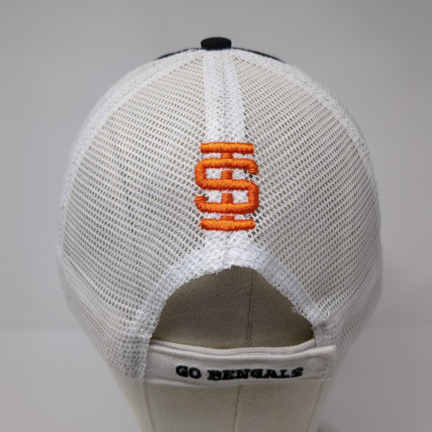 Go Bengals Strapback Trucker Hat Black One Size Adjustable Embroidered Mesh Back