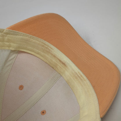 Richardson Trucker Hat Orange L Snapback Mesh Back Leather Patch Trucking