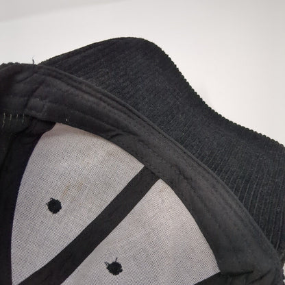 Unbranded Slideback Hat Black One Size Solid Adjustable Blank Corduroy