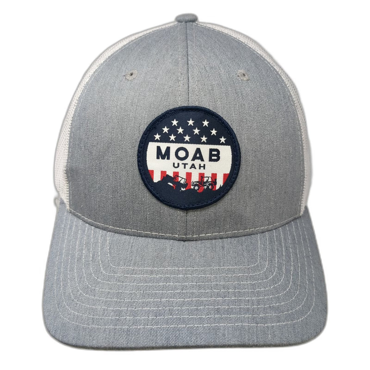Richardson Trucker Hat Gray One Size Moab Utah Off-Road Jeep Patch Snapback