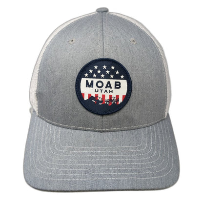 Richardson Trucker Hat Gray One Size Moab Utah Off-Road Jeep Patch Snapback