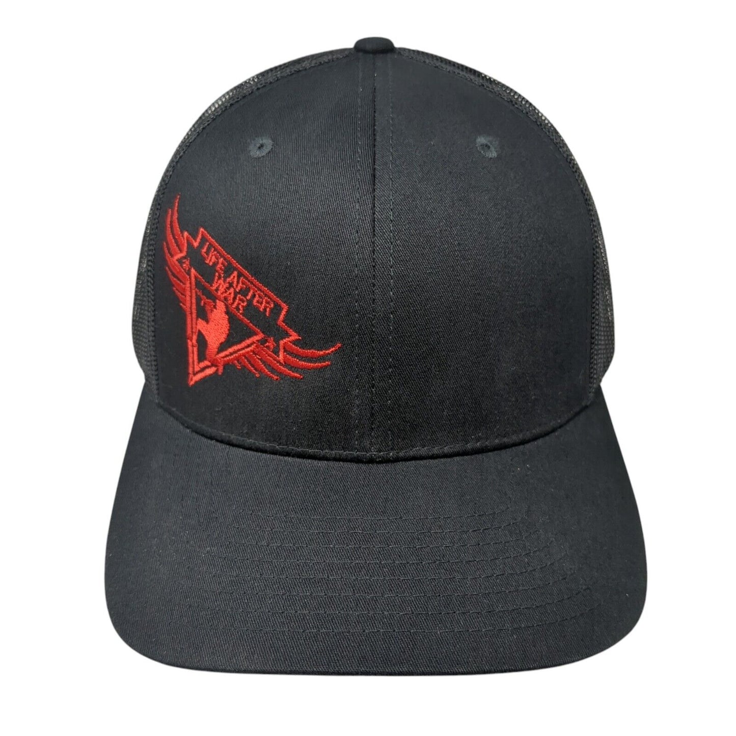 Life After War Snapback Trucker Hat Black One Size Mesh Back Richardson