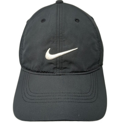 Nike Baseball Cap Black One Size Swoosh Lightweight Athletic Golf Strapback Hat