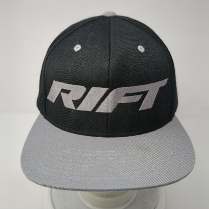RIFT Snapback Hat Black One Size Adjustable Embroidered The Classics Yupoong