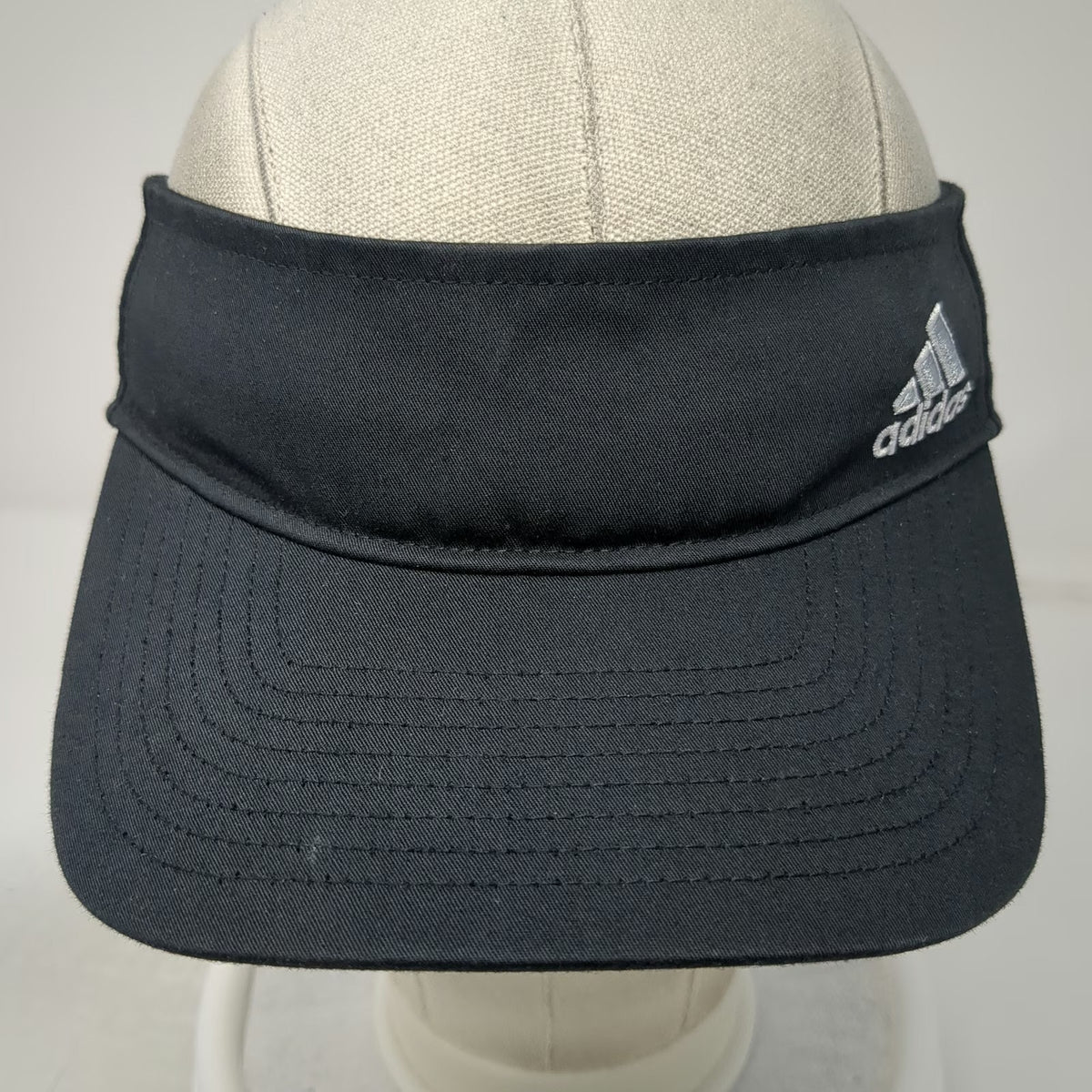 Adidas Visor Black One Size Embroidered Performance Logo Strapback Athletic Hat