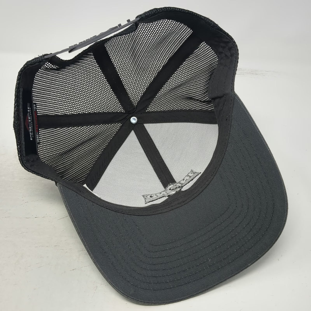 Pacific Headwear Trucker Hat Gray One Size Inland Crane Mesh Snapback Industrial