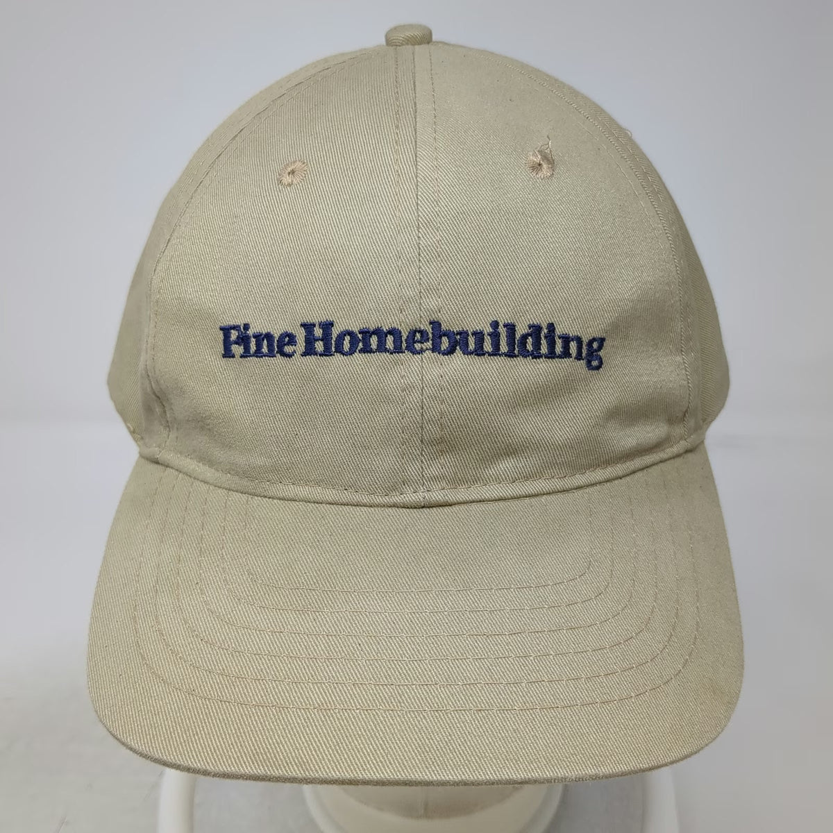 HeadShot Fine Homebuilding Baseball Cap Beige Blue One Size Slideback Cotton Hat