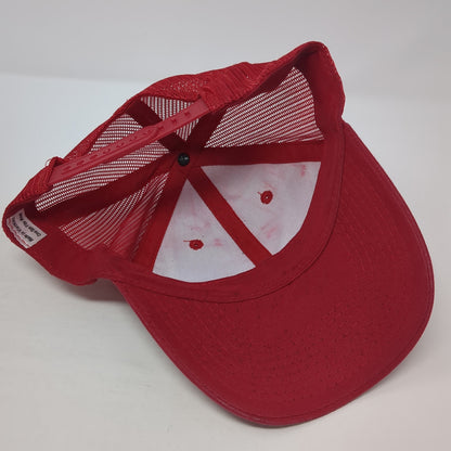 Unbranded Snapback Trucker Hat Red One Size Adjustable Mesh Back Blank