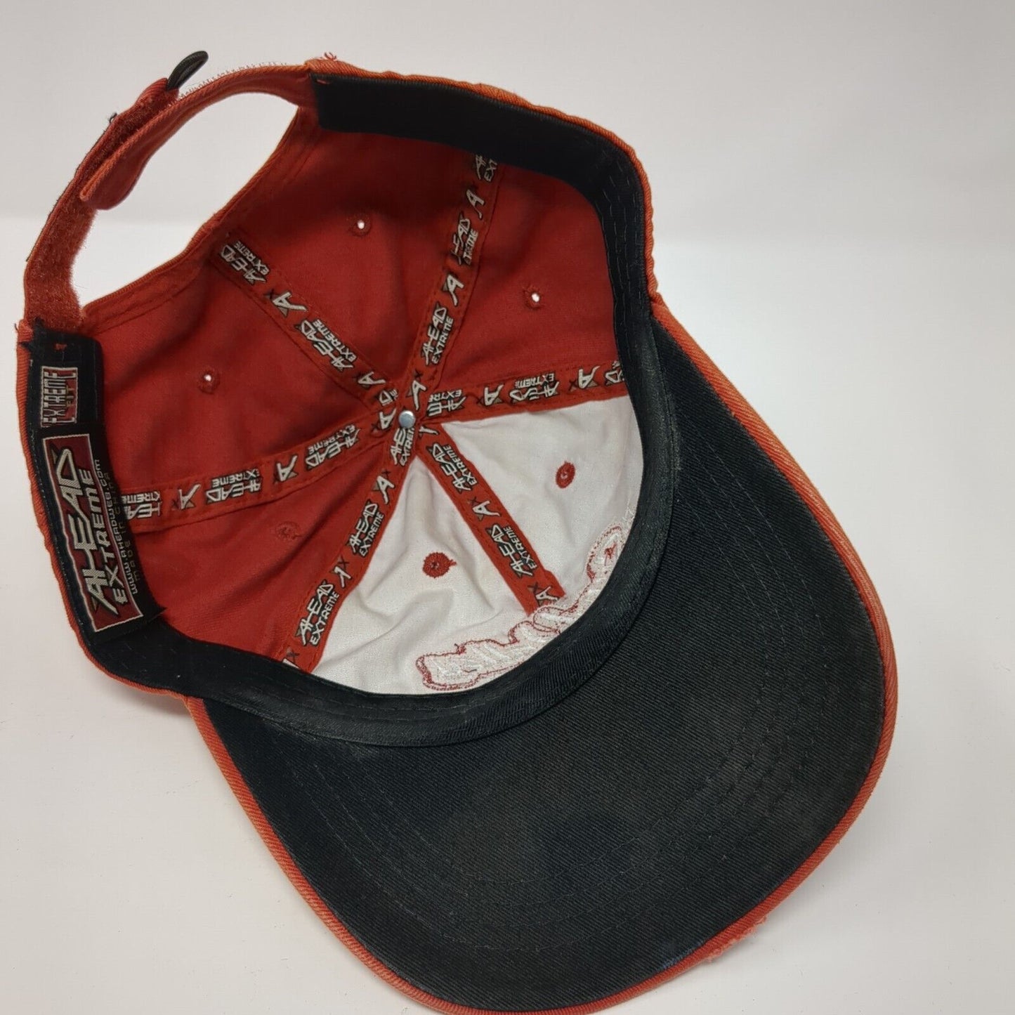 Sun Valley Idaho Strapback Hat Red OS Adjustable Extreme Fit Distressed Ahead