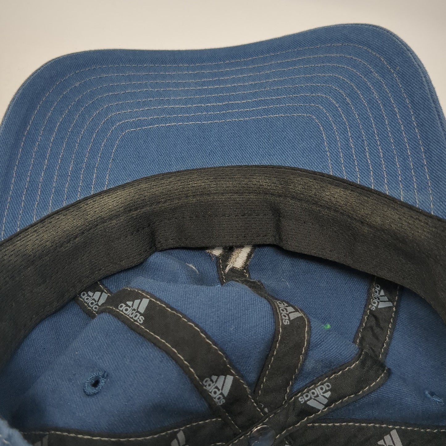 Adidas Slideback Hat Blue One Size Embroidered 3 Stripes Logo Adjustable