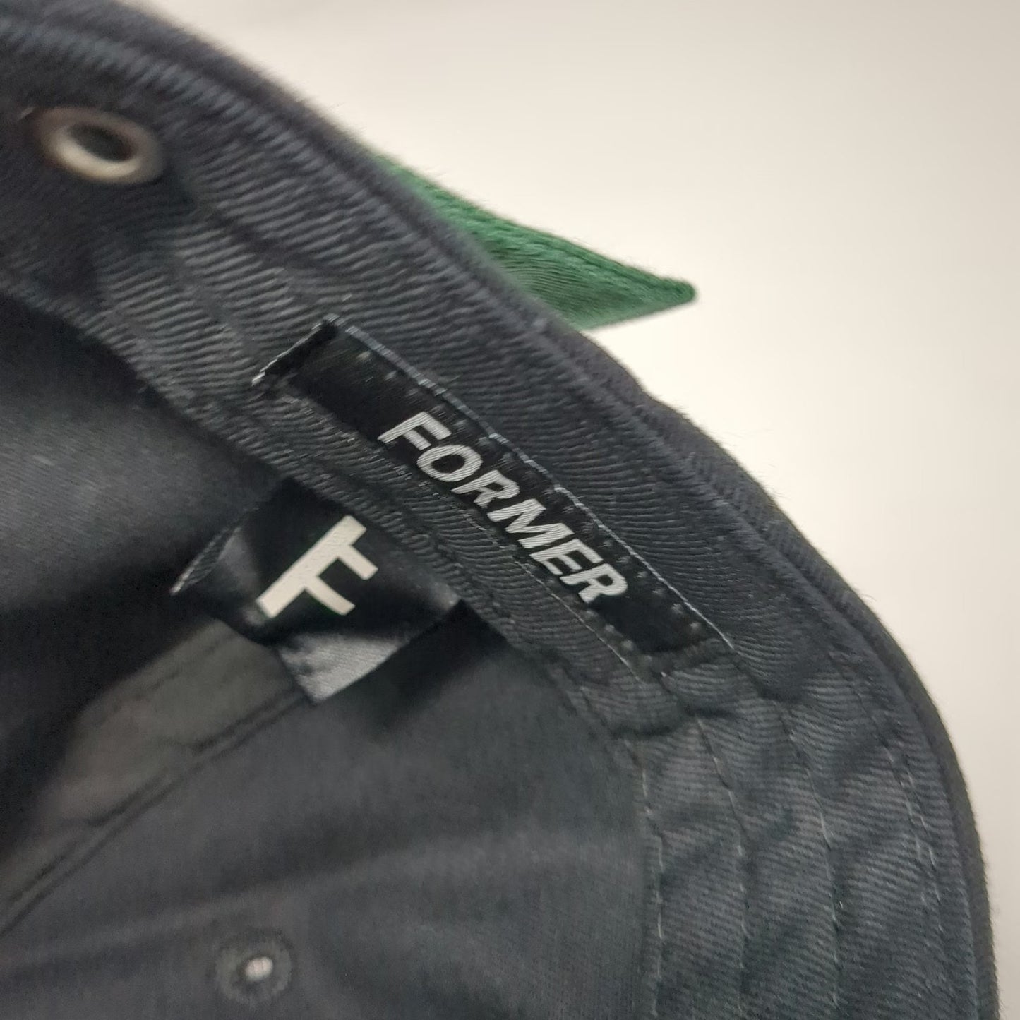 Former Baseball Cap Black Green One Size Graphic Embroidered Slideback Hat