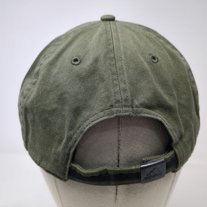 Adidas Baseball Cap Green One Size Adjustable Embroidered Logo Cotton Sport Hat