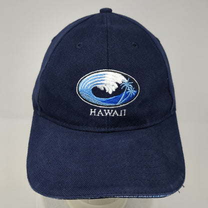 Hawaii Strapback Hat Blue One Size Adjustable Embroidered 6 Panel Surfware