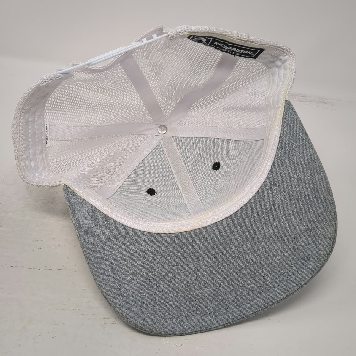 Richardson Trucker Hat Black Gray White One Size Ferris Logo Mesh Back Snapback