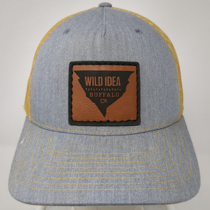 Richardson Trucker Hat Gray Yellow One Size Mesh Back Snapback Buffalo Co Patch