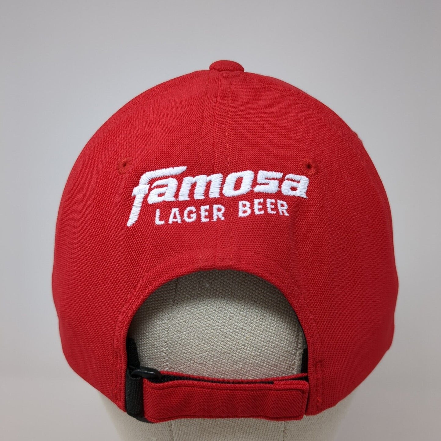 Famosa Lager Beer Strapback Hat Red One Size 6 Panel Flexfit 110 Yupoong