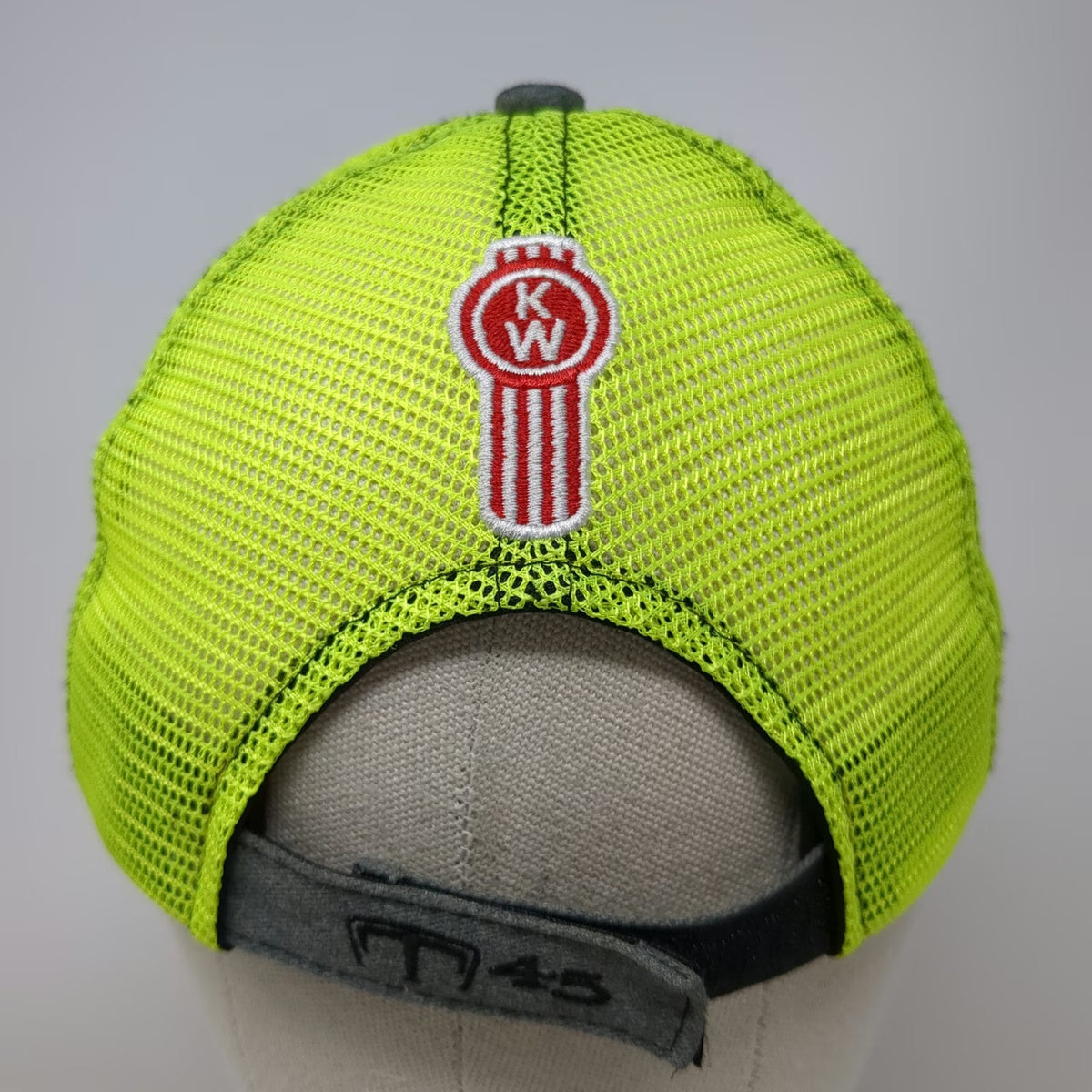 360 Apparel Kenworth Sales Gray Yellow OSFM Baseball Cap Mesh Hat Trucker Flag