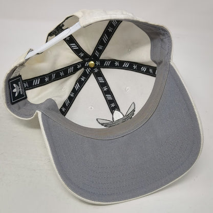 Adidas Baseball Cap White One Size Snapback Trefoil Logo Gray Underbrim Hat