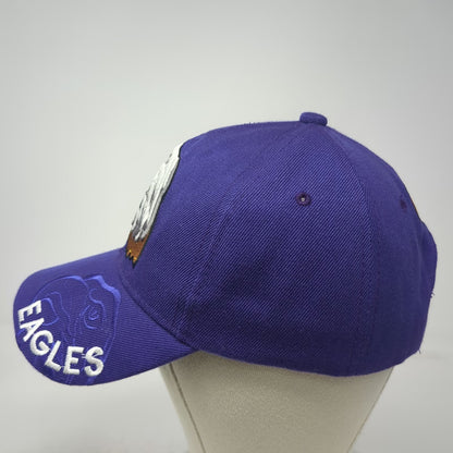 Patriotic Jac Sales Purple One Size Baseball Cap Hat Eagle Head Brim Embroidery